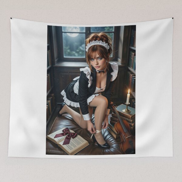 Item preview, Moonlit Maid with Fiddle in the Library designed and sold by CathryneDelamort.