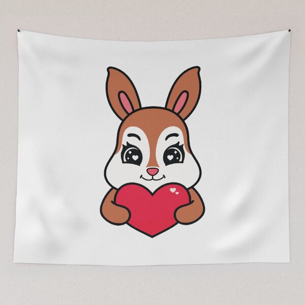 Item preview, Bunny Holding Heart  designed and sold by MarshallStickerX.