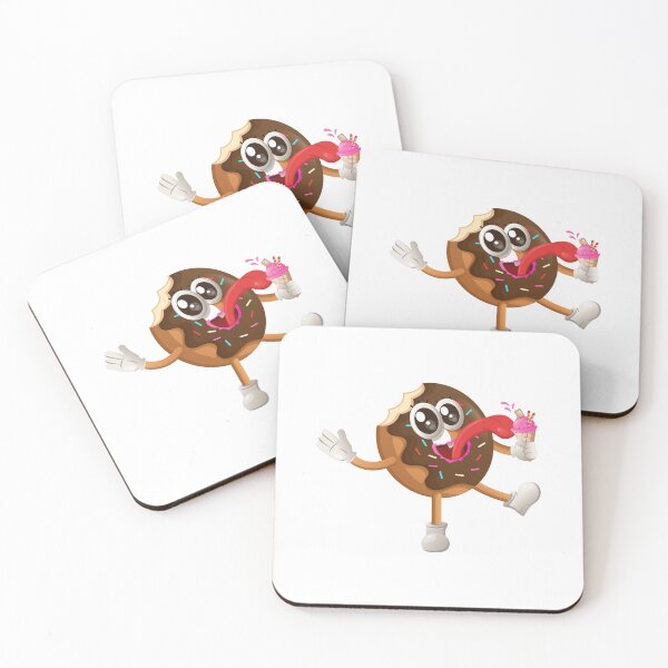 Item preview, Funny Donut Eating Ice Cream – Cute Dessert Cartoon Character designed and sold by Graphizia.