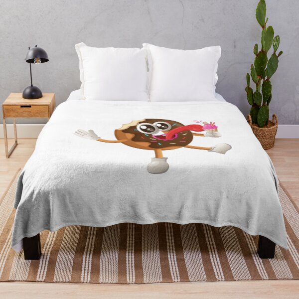 Item preview, Funny Donut Eating Ice Cream – Cute Dessert Cartoon Character designed and sold by Graphizia.