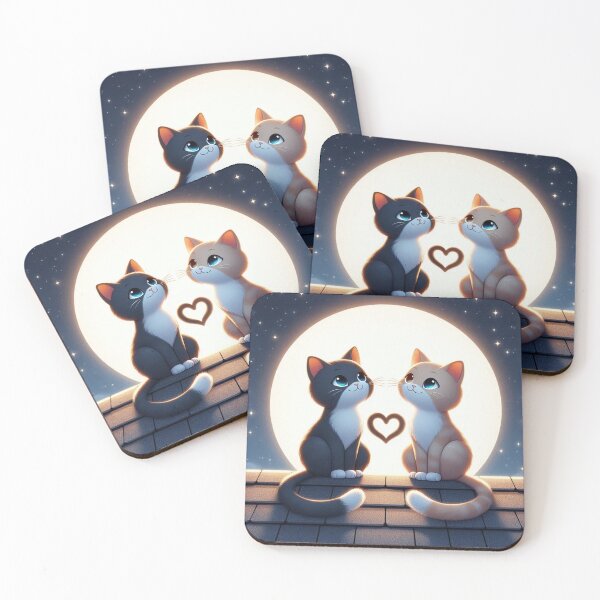 Item preview, Moonlight Cats – Valentine’s Rooftop Romance designed and sold by Dogandesighn.
