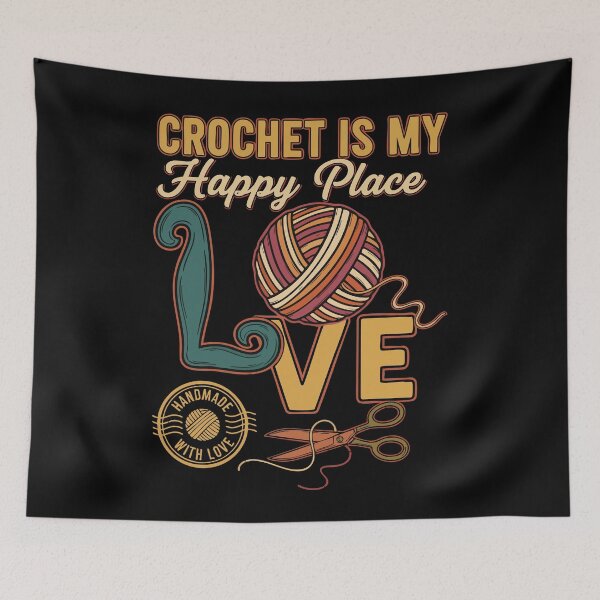 Item preview, Crocheting Crochet Is My Happy Place Love designed and sold by LuminOrb.