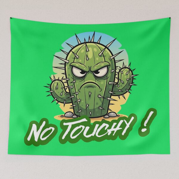 Item preview, Diseño de dibujos animados de cactus divertidos y sin contacto designed and sold by FFPrints.