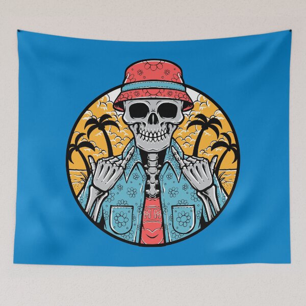 Item preview, Summer Vibe Skull Beach Aesthetic designed and sold by Retr0Tshirts.