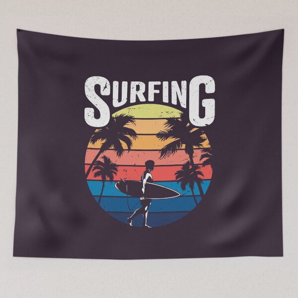 Item preview, Vintage Surfing Wave Beach Design designed and sold by Retr0Tshirts.