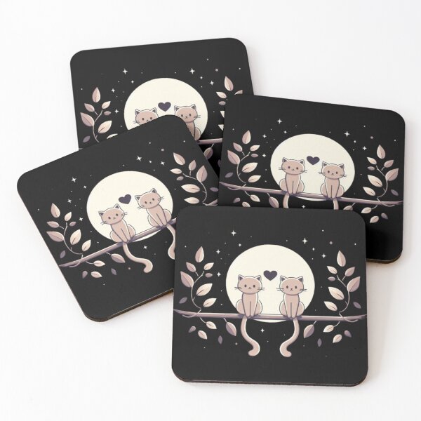 Item preview, Moonlit Cats – Valentine’s Tree Branch Romance designed and sold by Dogandesighn.