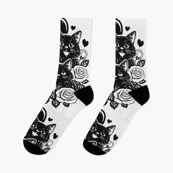 Item preview, Black Cat heart floral Bouquet Kittens designed and sold by JediKittenWars.