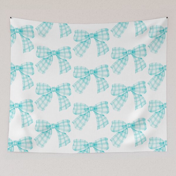 Item preview, Pastel Blue Gingham Check Bow designed and sold by AnimaliaStar.
