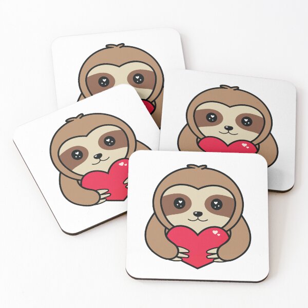 Item preview, Sloth Holding Heart – Kawaii Valentine Animal designed and sold by MarshallStickerX.