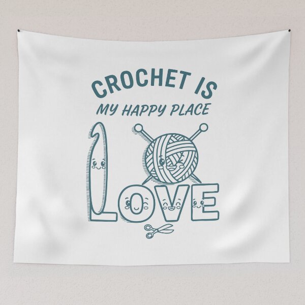 Item preview, Crocheting Crochet Is My Happy Place Love Yarn designed and sold by LuminOrb.