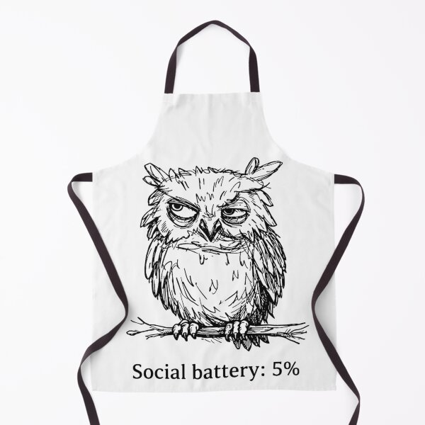 Item preview, Social Battery: 5% – Tired Owl Illustration - annoyed, tired owl designed and sold by Art by M.H..