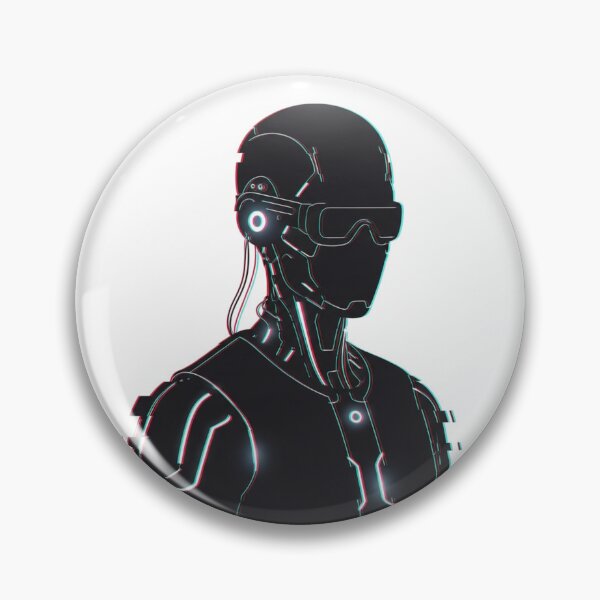 Item preview, Minimal Glitch Cyborg Profile Futuristic Cyberpunk Art designed and sold by INNER WINNER YOU.