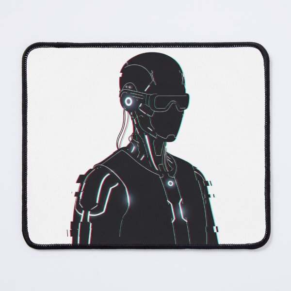 Item preview, Minimal Glitch Cyborg Profile Futuristic Cyberpunk Art designed and sold by INNER WINNER YOU.