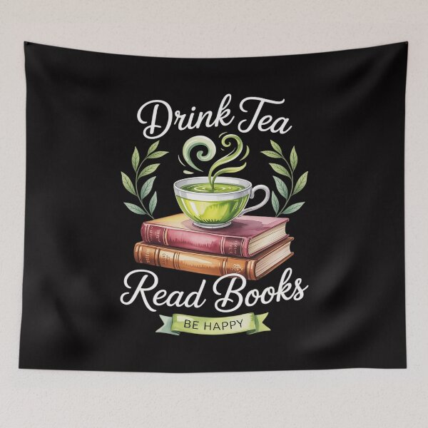 Item preview, Drink Tea Read Books Be Happy Book Worm designed and sold by MatthewJordas.