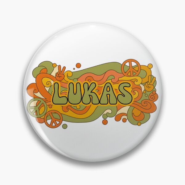 Item preview, Lukas Retro Groovy 70s Peace Sign Name Art designed and sold by MBBialyPiksel.