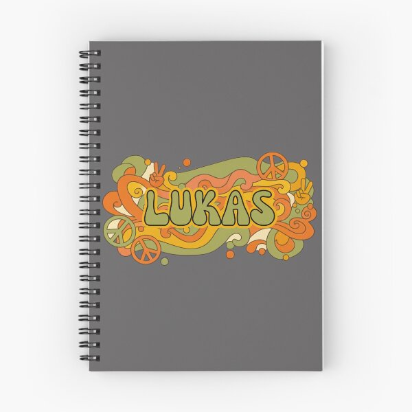 Item preview, Lukas Retro Groovy 70s Peace Sign Name Art designed and sold by MBBialyPiksel.
