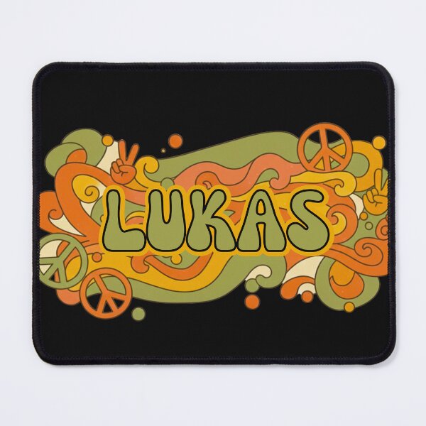 Item preview, Lukas Retro Groovy 70s Peace Sign Name Art designed and sold by MBBialyPiksel.