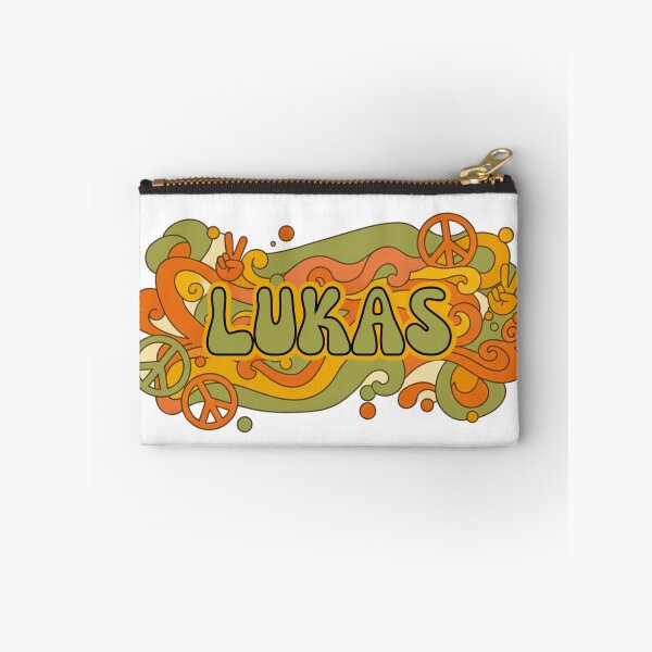 Item preview, Lukas Retro Groovy 70s Peace Sign Name Art designed and sold by MBBialyPiksel.