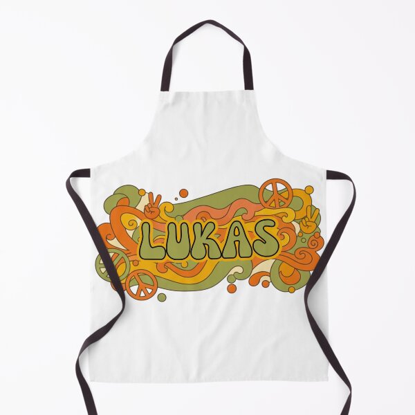 Item preview, Lukas Retro Groovy 70s Peace Sign Name Art designed and sold by MBBialyPiksel.