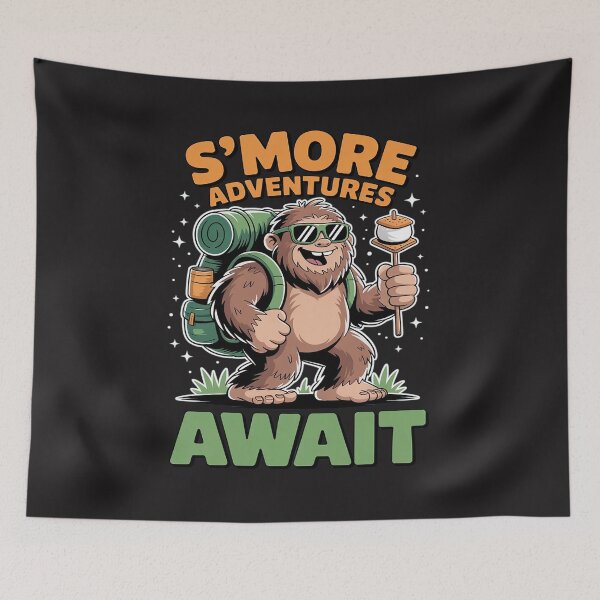 Item preview, Funny S'more Adventures Await Bigfoot Camping designed and sold by trinfhri.
