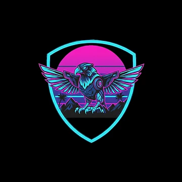 Artwork thumbnail, Retro Neon Falcon Sky Racer Shield by Sastore.online