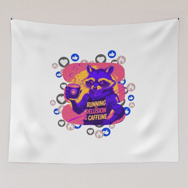 Item preview, Running on Delusion & Caffeine redbubble apparel designed and sold by SloganSauce.