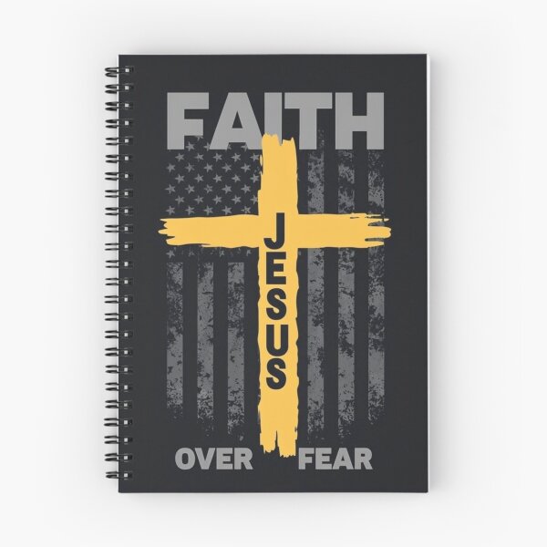 Item preview, Faith Over Fear Jesus Cross Design – Patriotic Christian Art with American Flag for Apparel & Gifts designed and sold by Bright Nest Studio.
