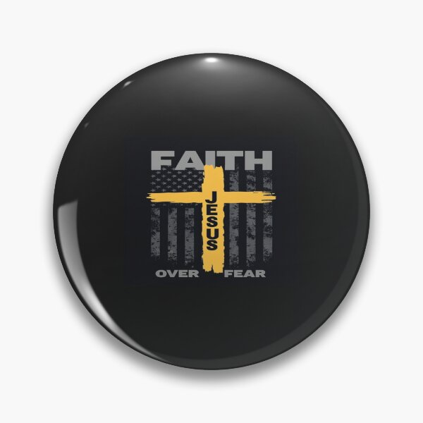 Item preview, Faith Over Fear Jesus Cross Design – Patriotic Christian Art with American Flag for Apparel & Gifts designed and sold by Bright Nest Studio.
