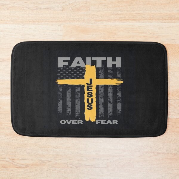 Item preview, Faith Over Fear Jesus Cross Design – Patriotic Christian Art with American Flag for Apparel & Gifts designed and sold by Bright Nest Studio.