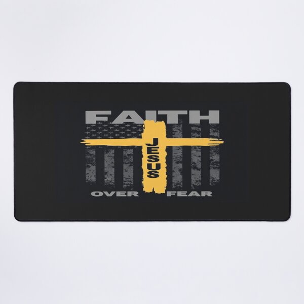 Item preview, Faith Over Fear Jesus Cross Design – Patriotic Christian Art with American Flag for Apparel & Gifts designed and sold by Bright Nest Studio.