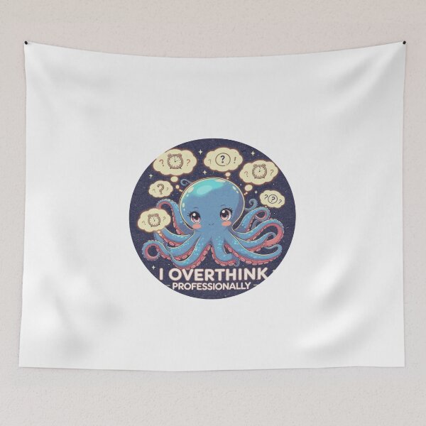 Item preview, I Overthink Professionally funny slogan design designed and sold by SloganSauce.