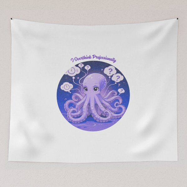 Item preview, I Overthink Professionally redbubble trending designed and sold by SloganSauce.