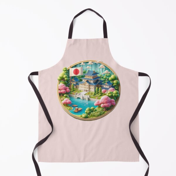 Item preview, Japan Royal Palace Cute 3D Label with Japanese Flag,  designed and sold by PaintMeWorld.