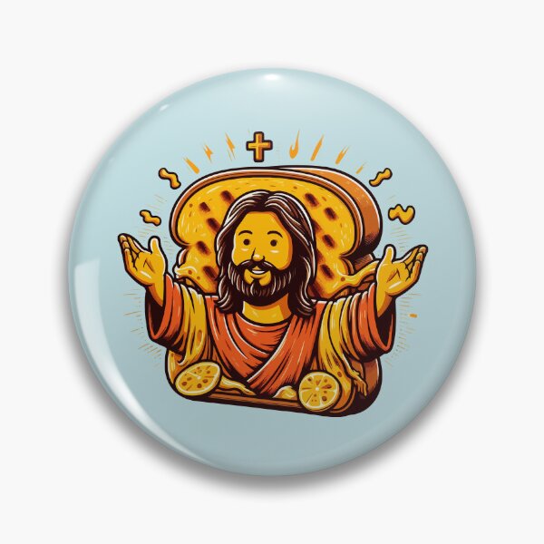 Item preview, Grilled Cheesus Funny Religious Meme Sticker designed and sold by Retr0Tshirts.