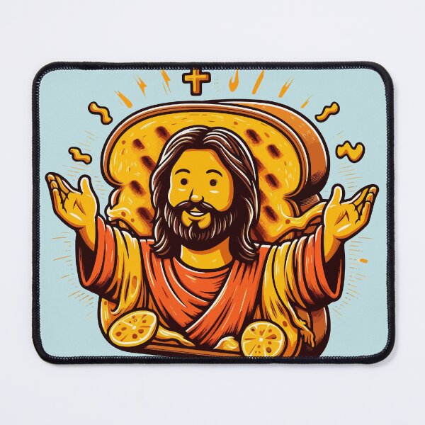 Item preview, Grilled Cheesus Funny Religious Meme Sticker designed and sold by Retr0Tshirts.
