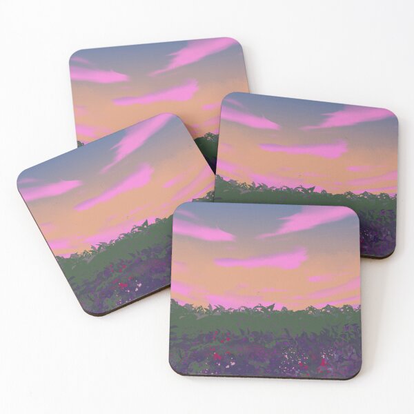 Artikelvorschau, Sonnenuntergang mit rosafarbenen Wolken, Blumen und Kräutern entworfen und verkauft von James-benixi art.