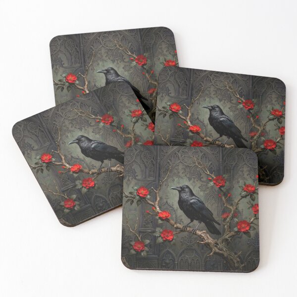 Item preview, Raven Among the Crimson Petals designed and sold by JacquiTaylorArt.
