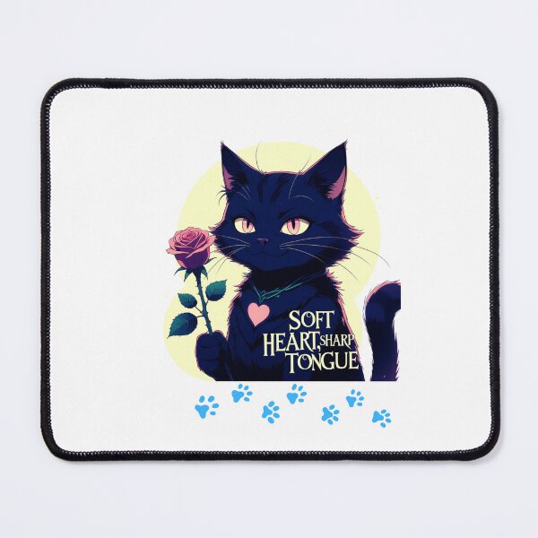 Item preview, Soft Heart, Sharp Tongue cat quote design designed and sold by SloganSauce.