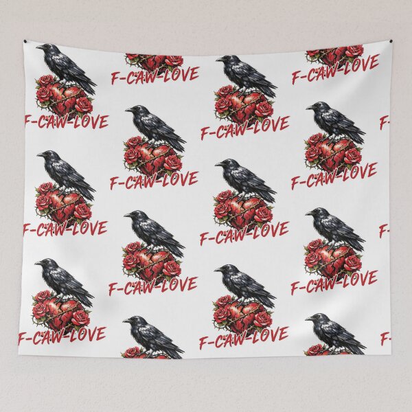 Item preview, F-Caw-Love Cuervo Cuervo Rosa Corazón Gótico Feliz Día de San Valentín designed and sold by pansak.