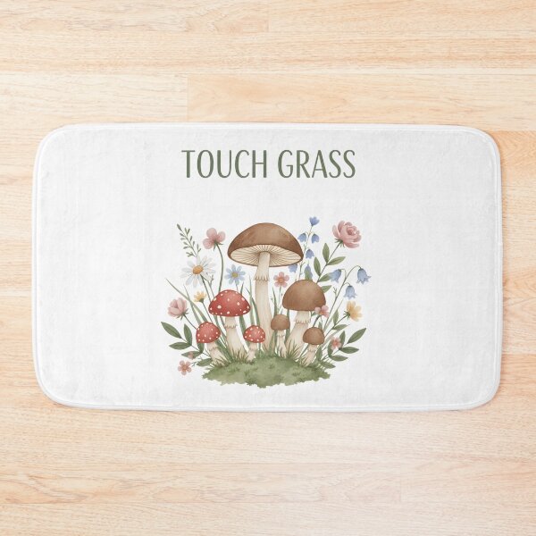 Item preview, Touch Grass Meme - Funny Watercolor Mushroom & Floral Cottagecore Art designed and sold by Latikshop.