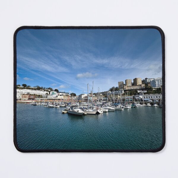 Item preview, Torquay Marina Devon Sunny Day Photography – Coastal Harbour Print designed and sold by leonwoods.