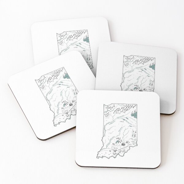 Item preview, Indiana Illustrated Map – Hand-Drawn Rivers & Nature Adventure Sketch designed and sold by Paper Drip.