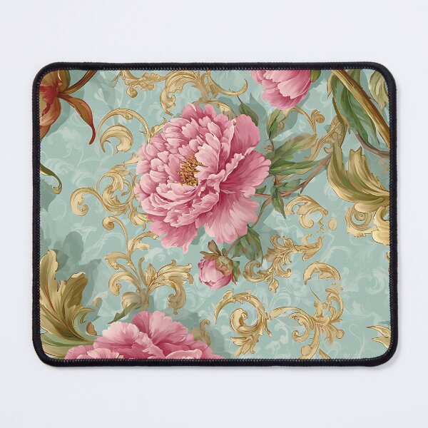 Item preview, Vintage Pink Peony & Golden Baroque Filigree Pattern designed and sold by v1per4ever.