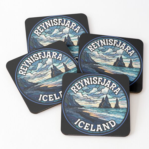 Item preview, Reynisfjara Beach Iceland Stained Glass Travel designed and sold by TomFrontierArt.