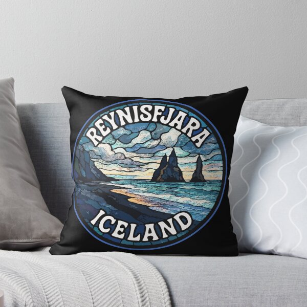 Item preview, Reynisfjara Beach Iceland Stained Glass Travel designed and sold by TomFrontierArt.