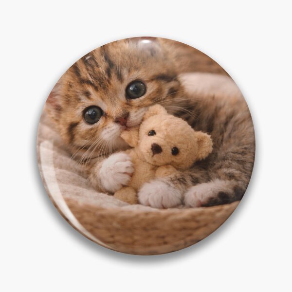 Item preview, Tiny Kitten Holding a Teddy Bear designed and sold by LovelyCatGalaxy.