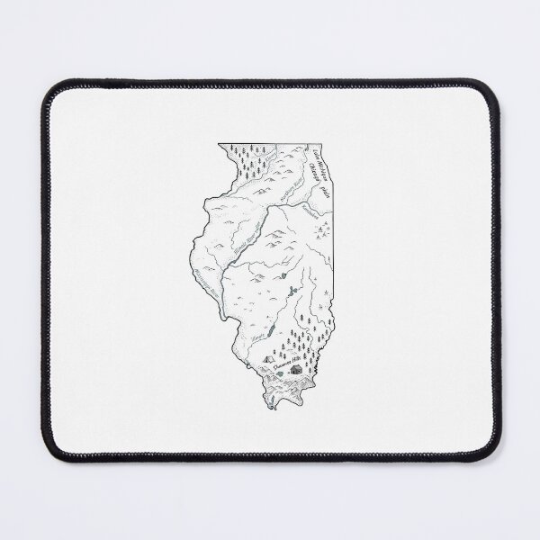 Item preview, Illinois Illustrated Map – Hand-Drawn Rivers & Nature Adventure Sketch designed and sold by Paper Drip.