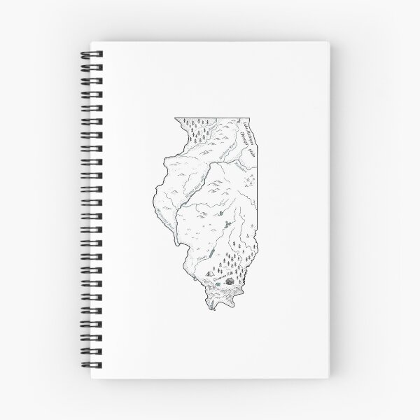 Item preview, Illinois Illustrated Map – Hand-Drawn Rivers & Nature Adventure Sketch designed and sold by Paper Drip.