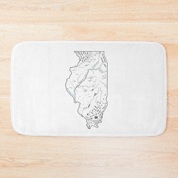 Item preview, Illinois Illustrated Map – Hand-Drawn Rivers & Nature Adventure Sketch designed and sold by Paper Drip.