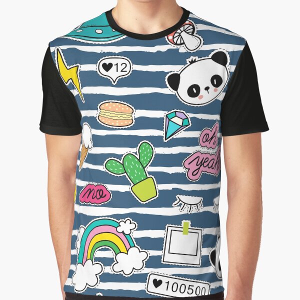 Cute Social Media Pop Art Design Back to School Accessories Graphic T-Shirt